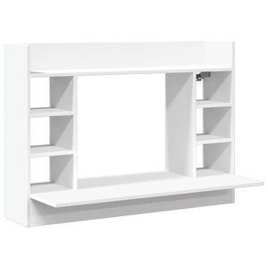 vidaXL Sieninis ra&scaron;omasis stalas, baltas, 105x48x75cm, mediena