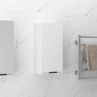 vidaXL Prie sienos montuojama vonios spintelė, balta, 32x20x67cm