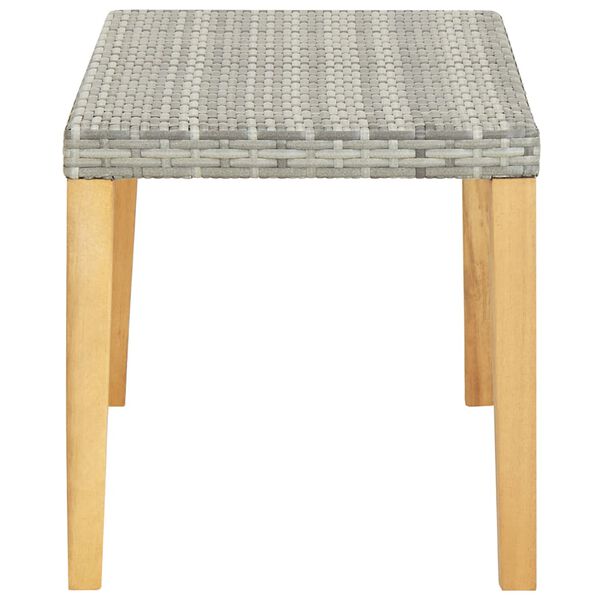 vidaXL Sodo suoliukas, pilkas, 120cm, poliratanas ir akacijos masyvas