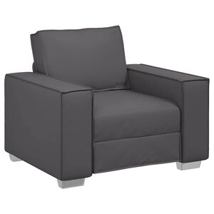 vidaXL Sofa Kėdė Pilka 100 cm Dirbtinė oda