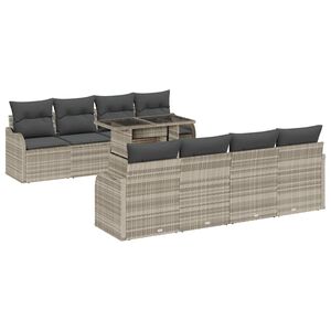 vidaXL Sodo Sofų Rinkinys su pagalve 7 pcs &Scaron;viesiai pilka poliratanas