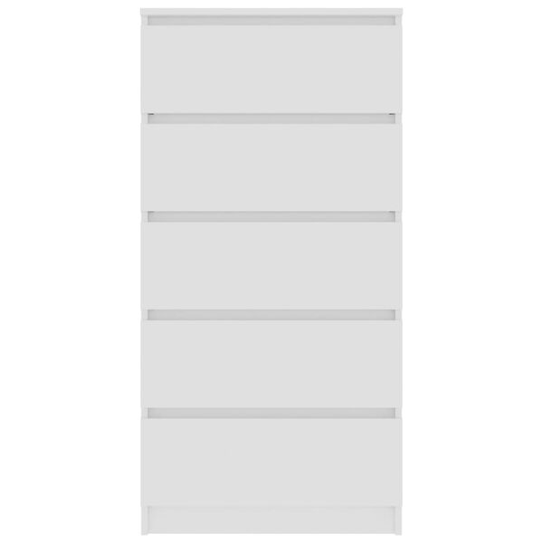 vidaXL &Scaron;oninė spintelė su stalčiais, baltos spalvos, 60x35x121cm, MDP