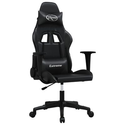 vidaXL Masažinė žaidimų kėdė, juodos spalvos, dirbtinė oda