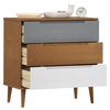 vidaXL Spintelė su stalčiais MOLDE, ruda, 80x40x80cm, pušies masyvas
