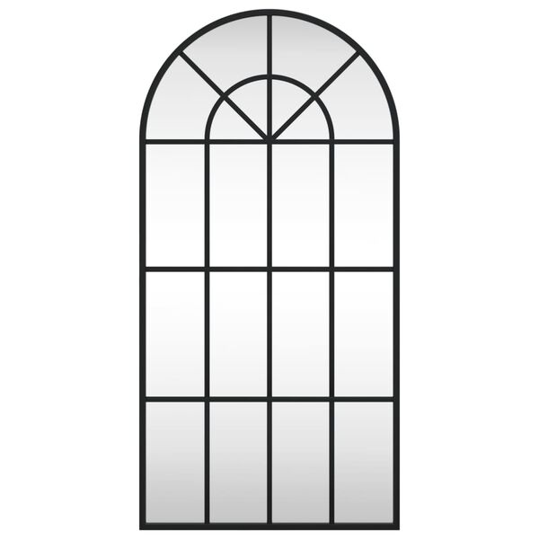 vidaXL Sieninis veidrodis, juodos spalvos, 40x80cm, geležis, arkinis