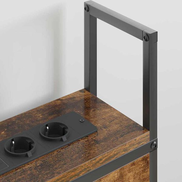 vidaXL Saugojimo Lovos Atlo&scaron;as su Įkrovimo Stotimi Dūminio ąžuolo