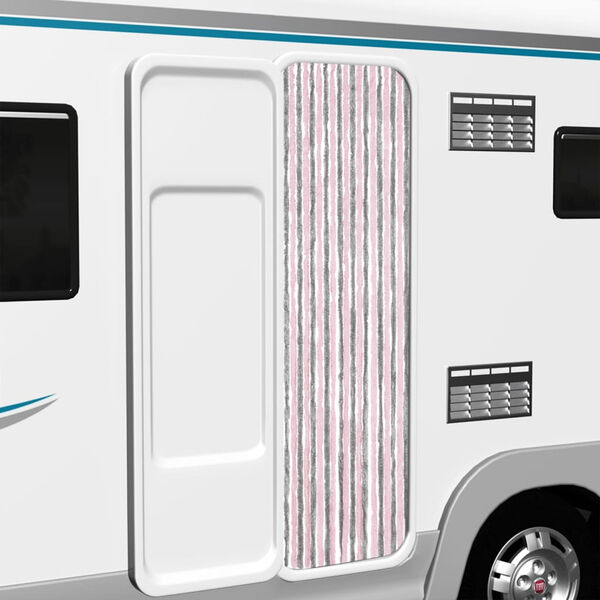 vidaXL Užuolaida nuo musių, pilkos/rožinės spalvos, 56x200cm &scaron;enilis