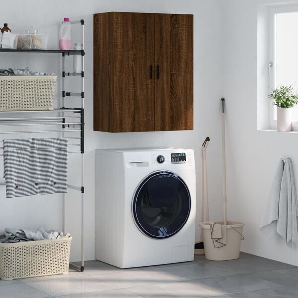 vidaXL Prie sienos montuojama spintelė, ruda ąžuolo, 69,5x34x90cm