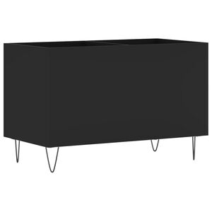 vidaXL Vinilinių plok&scaron;telių spintelė, juoda, 74,5x38x48cm, mediena