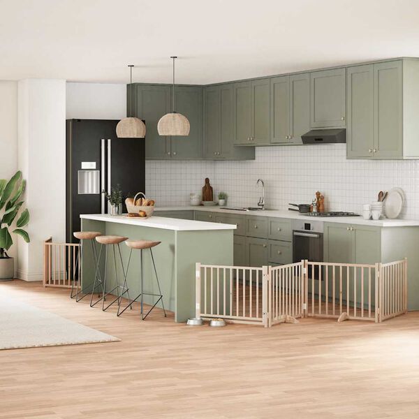 vidaXL Varteliai &scaron;unims su durimis, 8 segmentai, 640cm, tuopos mediena