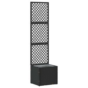 vidaXL Sodo trelių vazonas Juodas 35 x 30 x 135 cm Metalas