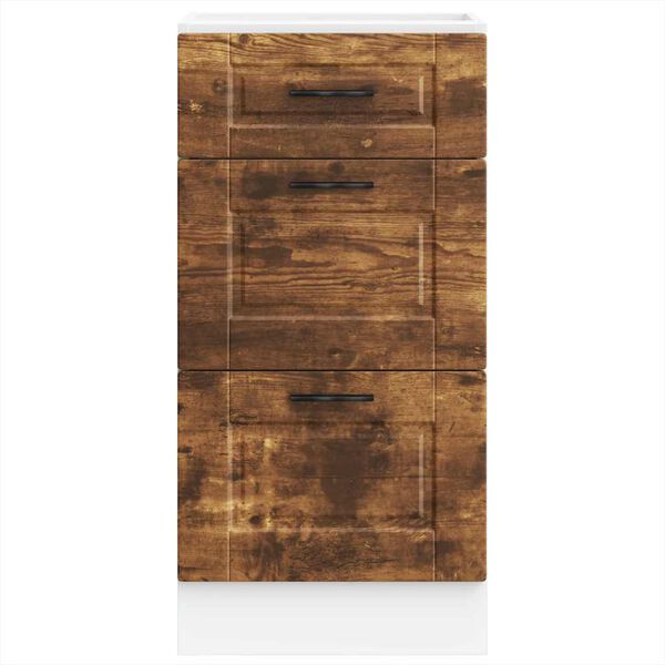 vidaXL Virtuvės spintelė, Porto, dūminio ąžuolo, apdirbta mediena