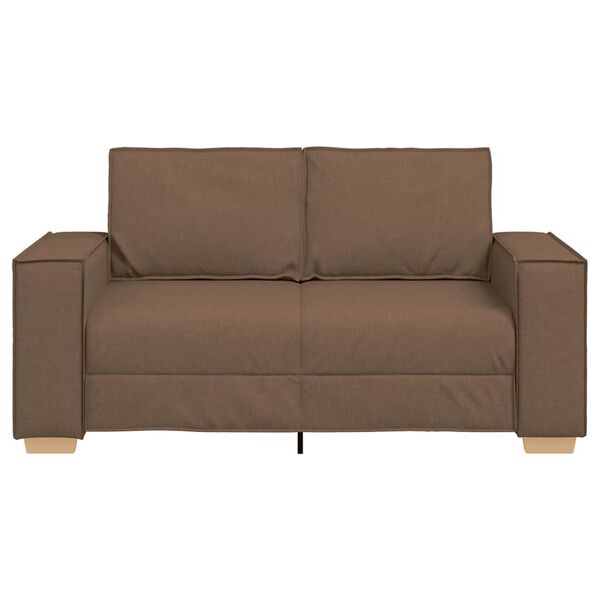 vidaXL Dvivietė sofa, ruda, 120 cm, audinys