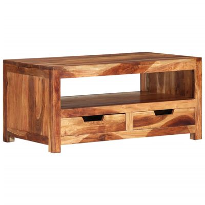 vidaXL Kavos staliukas, 84x49x40cm, akacijos medienos masyvas