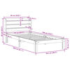 vidaXL Lovos rėmas su be čiužinio, ruda, 75x190cm, pušies masyvas