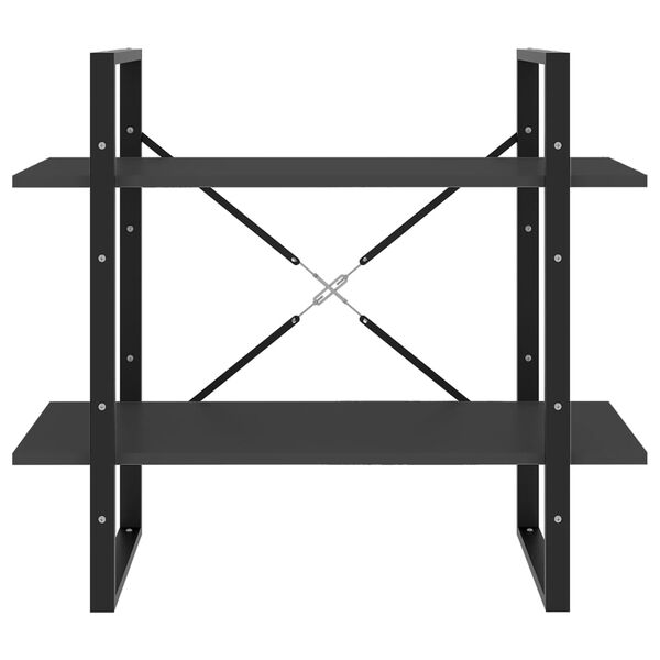 vidaXL Spintelė knygoms, 2 aukštų, pilka, 80x30x70cm, apdirbta mediena