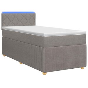 vidaXL Spyruoklinė lova su čiužiniu Taupe 80 x 200 cm Audinys