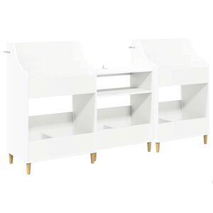 vidaXL Medijos lentynos rinkinys 3 vnt. Balta 212 x 46 x 112 cm
