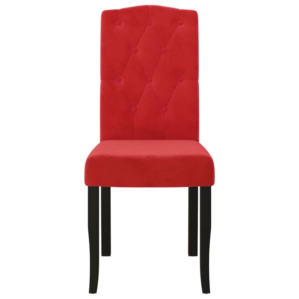 vidaXL Valgomojo kėdės, 2vnt., raudonojo vyno spalvos, aksomas