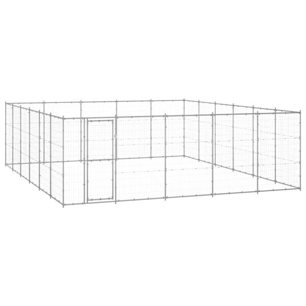 vidaXL Lauko voljeras šunims, galvanizuotas plienas, 36,3m²