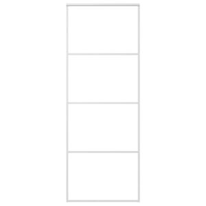 vidaXL Stumdomos durys, baltos, 76x205cm, ESG stiklas ir aliuminis