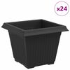 vidaXL Kvadratinis gėlių vazonas 24 vnt. Juoda 33 x 33 x 26 cm
