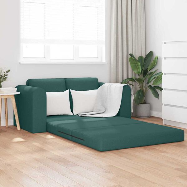vidaXL Sofa lova Tamsiai žalia 148 x 71 x 83 cm audinys