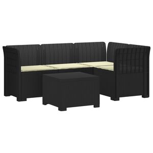 vidaXL 4 Vietų Sodo Sofa su Pagalvėlėmis Ratanų Imitacija PP Antracito