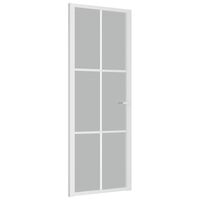 vidaXL Vidaus durys, baltos, 76x201,5cm, matinis stiklas ir aliuminis