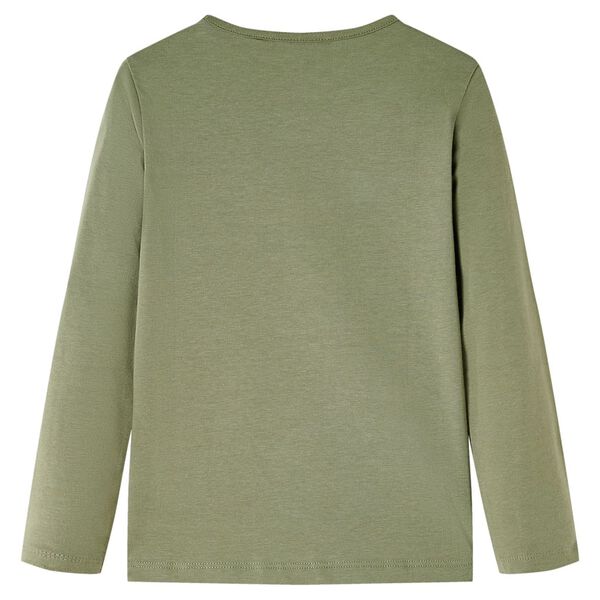 Vaikiški marškinėliai ilgomis rankovėmis, chaki spalvos, 116 dydžio