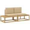 vidaXL Lauko galinė sofa 2 Vienetas Balta Kietos akacijos mediena