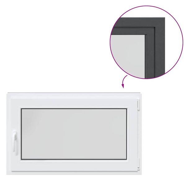 vidaXL Rūsio langas "RISOR", 100x60 cm, atverčiamas ir pasukamas, DIN, de&scaron;ininis, antracito spalvos