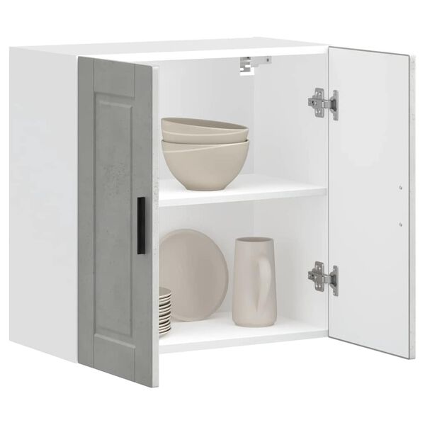 vidaXL Virtuvės spintelė, Porto, betono pilka, apdirbta mediena