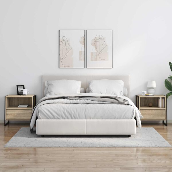 vidaXL Naktinis staliukas Sonoma 50 x 39,5 x 50 cm Apdirbta mediena