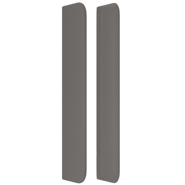 vidaXL Galvūgalis su auselėmis, pilkos, 147x16x118/128cm, dirbtinė oda