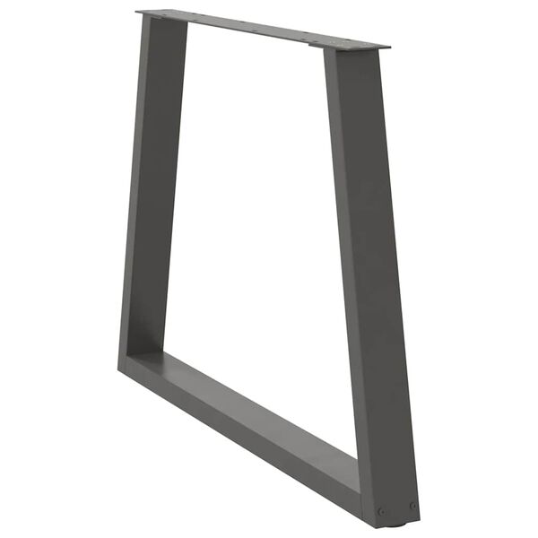 vidaXL Valgomojo stalo kojos, 3 vnt., antracito spalvos, 90x(72-73,3) cm, plienas