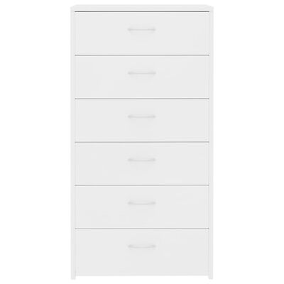 vidaXL Šoninė spintelė su 6 stalčiais, baltos spalvos, 50x34x96cm, MDP