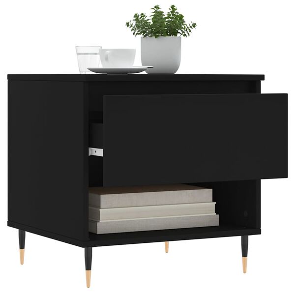 vidaXL Kavos staliukas, juodos spalvos, 50x46x50cm, apdirbta mediena