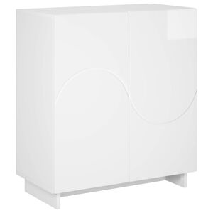 vidaXL Komoda Itin blizgi balta 67 x 34.5 x 75 cm Apdorota mediena
