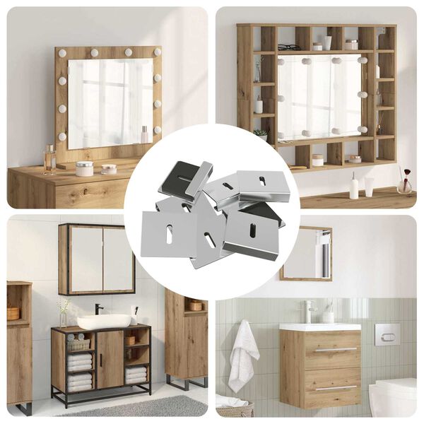 vidaXL Veidrodžio laikiklis 2 pcs Nikelio 35 x 30 x 8,3 mm Plienas