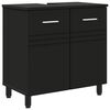 vidaXL Vonios tualeto komplektas Juoda 60 x 35 x 60 cm