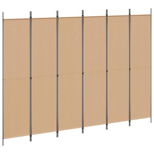 vidaXL 6-skydelio kambario pertvara Smėlio 300 x 220 cm Audinys