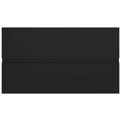 vidaXL Praustuvo spintelė su įmontuotu praustuvu, juoda, MDP
