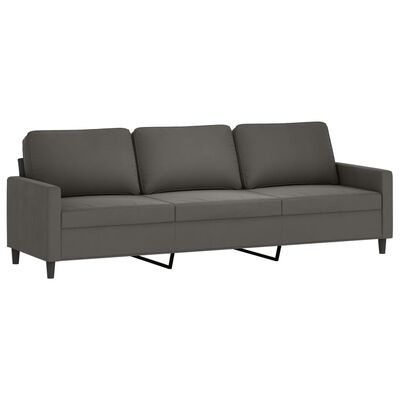 vidaXL Trivietė sofa, tamsiai pilkos spalvos, 210cm, aksomas