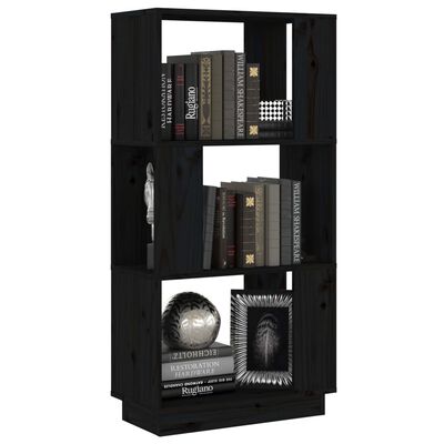 vidaXL Spintelė knygoms/kambario pertvara, juoda, 51x25x101cm, pušis