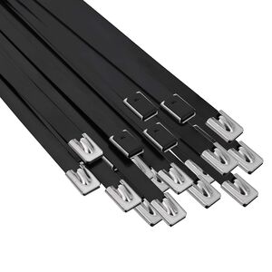 vidaXL Laido tvirtinimas 25 vnt. 7,9 x 800 mm Juoda