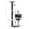 vidaXL Draskyklė katėms su stovais i&scaron; sizalio, pilka ir balta, 120cm