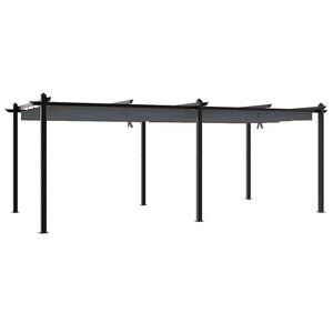 vidaXL Sodo pavėsinė su i&scaron;traukiamu stogu, antracito, 3x6m, aliuminis