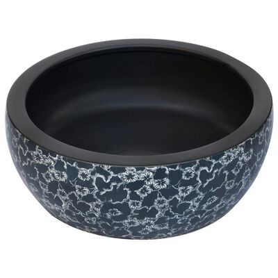 vidaXL Praustuvas ant stalviršio, juodas/mėlynas, 41x14cm, keramika