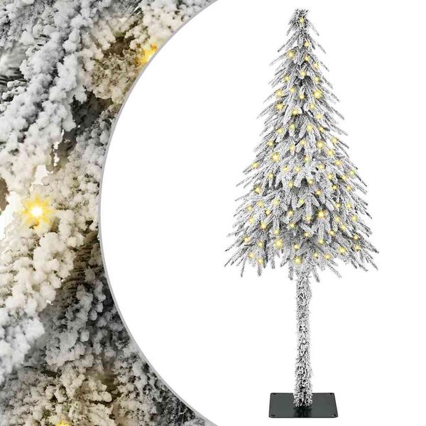 vidaXL Kalėdų eglutė su 150 LED s stovu Balta 120 cm PE ir Plienas